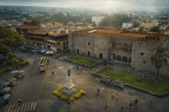 Comercios y fachadas de la calle Guerrero durante el inicio del proyecto de rehabilitación del Centro Histórico de Cuernavaca.