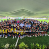 Margarita González Saravia durante la inauguración de infraestructura deportiva y anuncio de nuevas obras en Xoxocotla, Morelos.