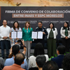 Firma del convenio para crear una cooperativa textil para 120 mujeres privadas de la libertad en el Centro de Reinserción Social Femenil de Cuernavaca.