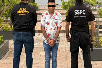 Detienen en Temixco a presunto extorsionador de comerciantes en operativo federal y estatal